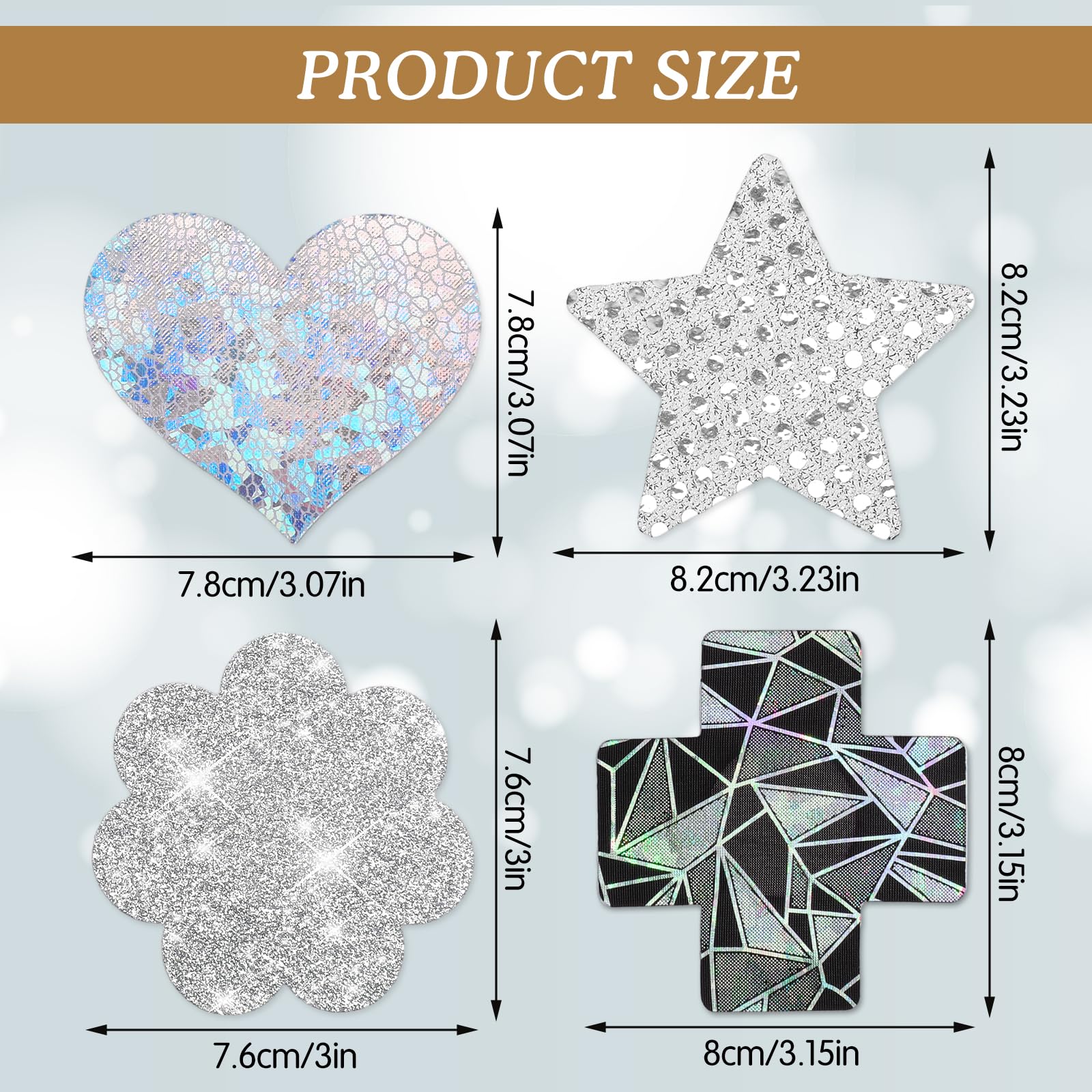 Nipple Stickers for Women, 12 Pairs Pasty Nipple Covers, Black Nipple Covers(12 Pairs), Show Your Beauty Party Ball, Small Nipple Covers