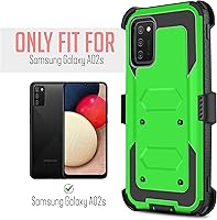 Vista 2 de Funda diseñada para Samsung Galaxy A02S, con protector de pantalla integrado, soporte giratorio con clip para cinturón, funda protectora de cuerpo