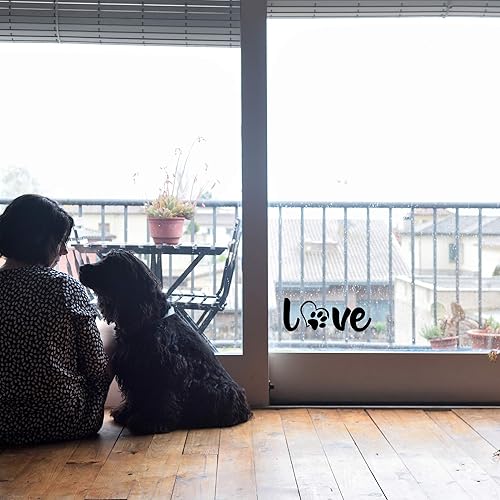 Miniatura 7 de Calcomanías de decoración de habitación de perro de pata negra (calcomanía para mascotas de 4 x 11 pulgadas) decoración de pared de perro,