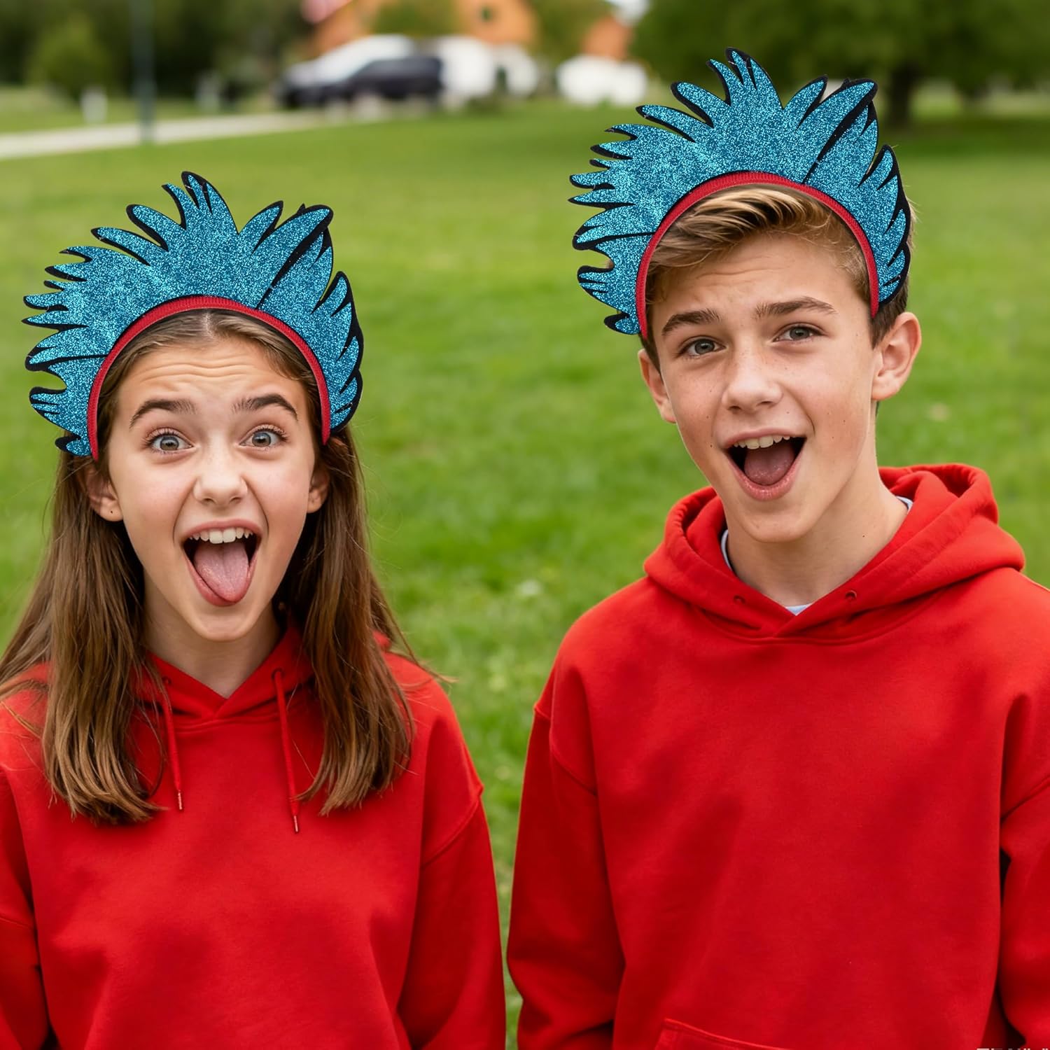 Iceyyyy Blue Thing Headband, Glitter Felt Thing Hairband for Adult Kids, Thing Costume Headwear for Christmas Cos Party Favor - Image 7