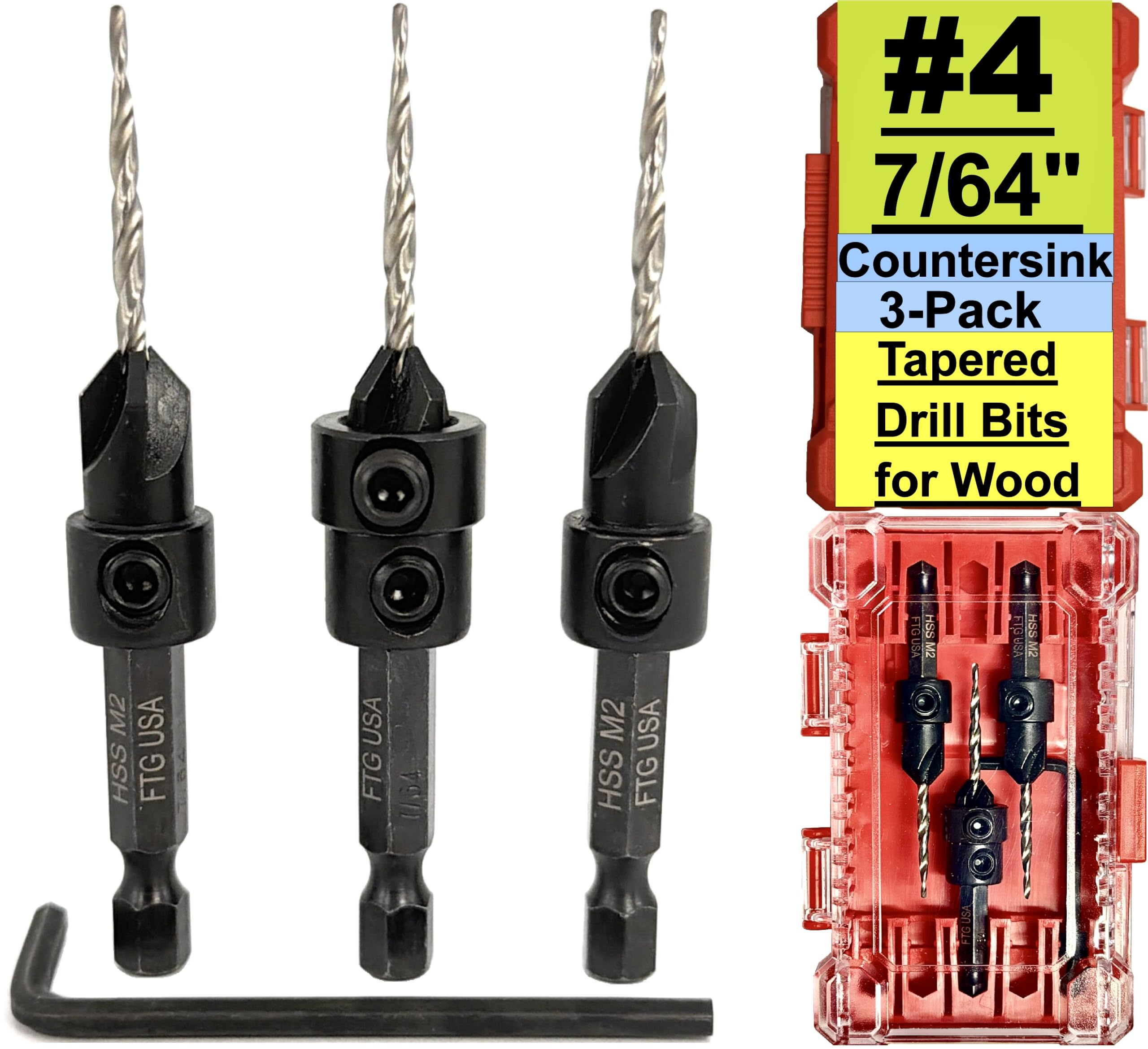 FTG Countersink Drill Bit Set - 5 Piece Wood -17
