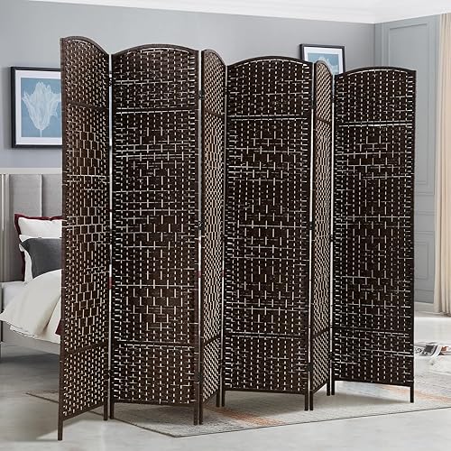 Divisor de habitación plegable de 6 paneles, pantallas de privacidad de 6 pies de alto, divisor de pared portátil para interiores, pantalla de