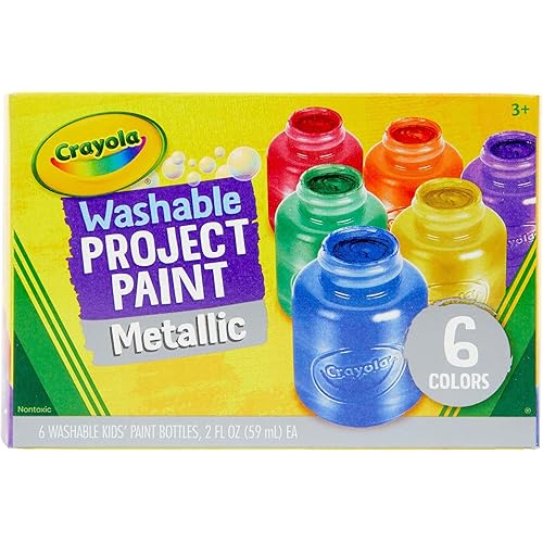 Crayola Washable Metallic Paint Set, 2-Ounce, 6 Count