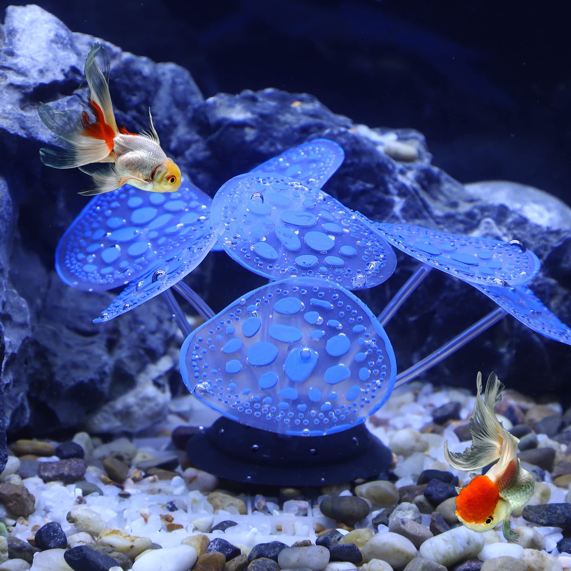 VOCOSTE Aquarium Simulation Corail, Silicone Décoration 2.36"X3.15" Bleu