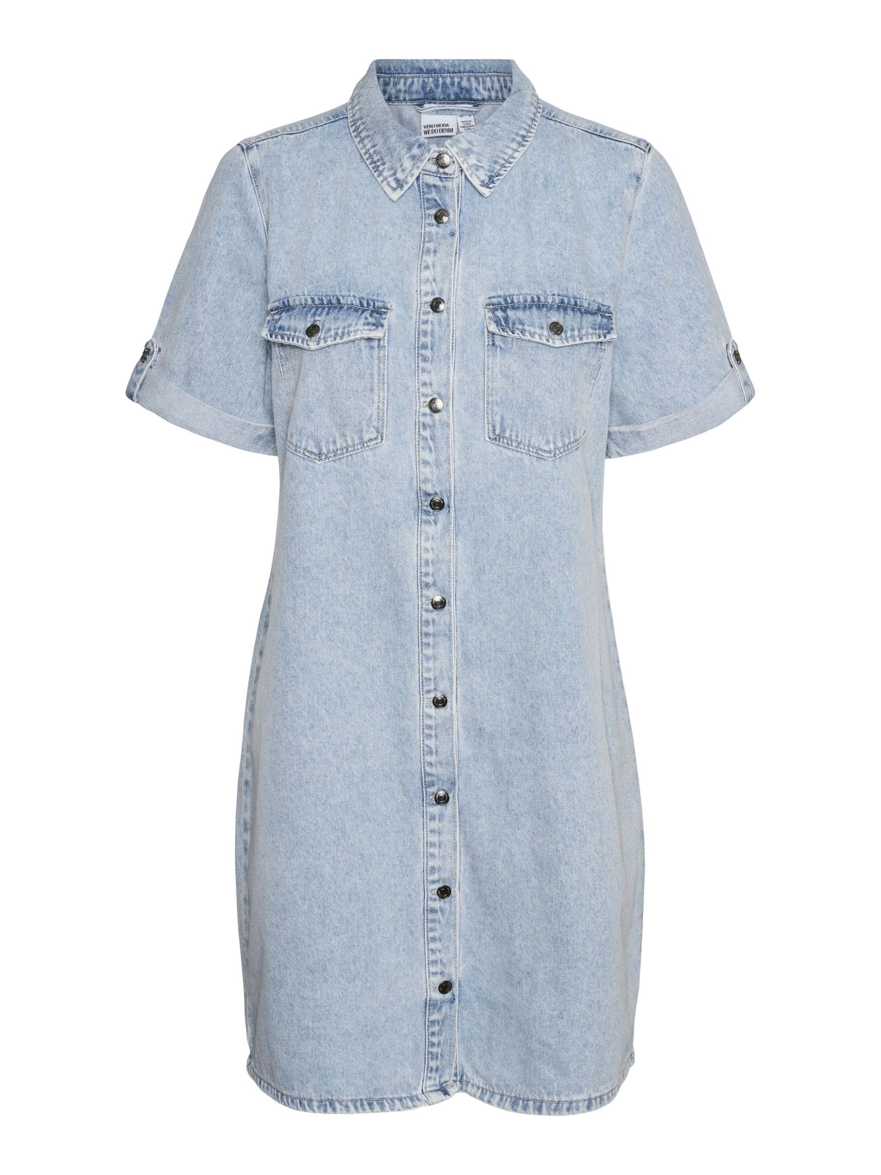 Vero Moda Vmjennie SS Short Denim Dress Mix Noos Robe Femme (Lot de 1)