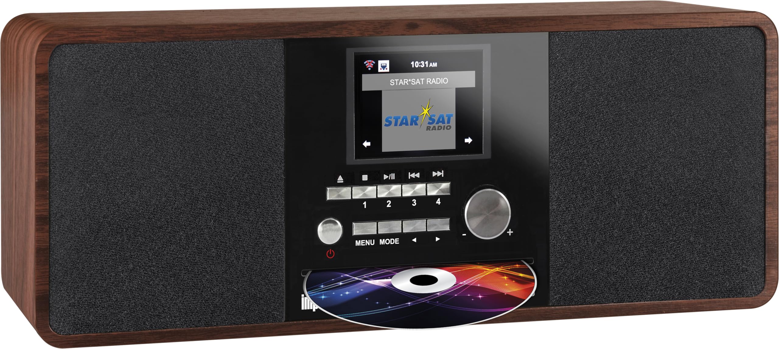 Imperial 22-235-00 Dabman i200 Internet-/DAB+ Radio mit CD-Player (Stereo Sound, UKW, WLAN, Aux In, Line-Out, Kopfhörer Ausgang, Inklusiv Netzteil) braun