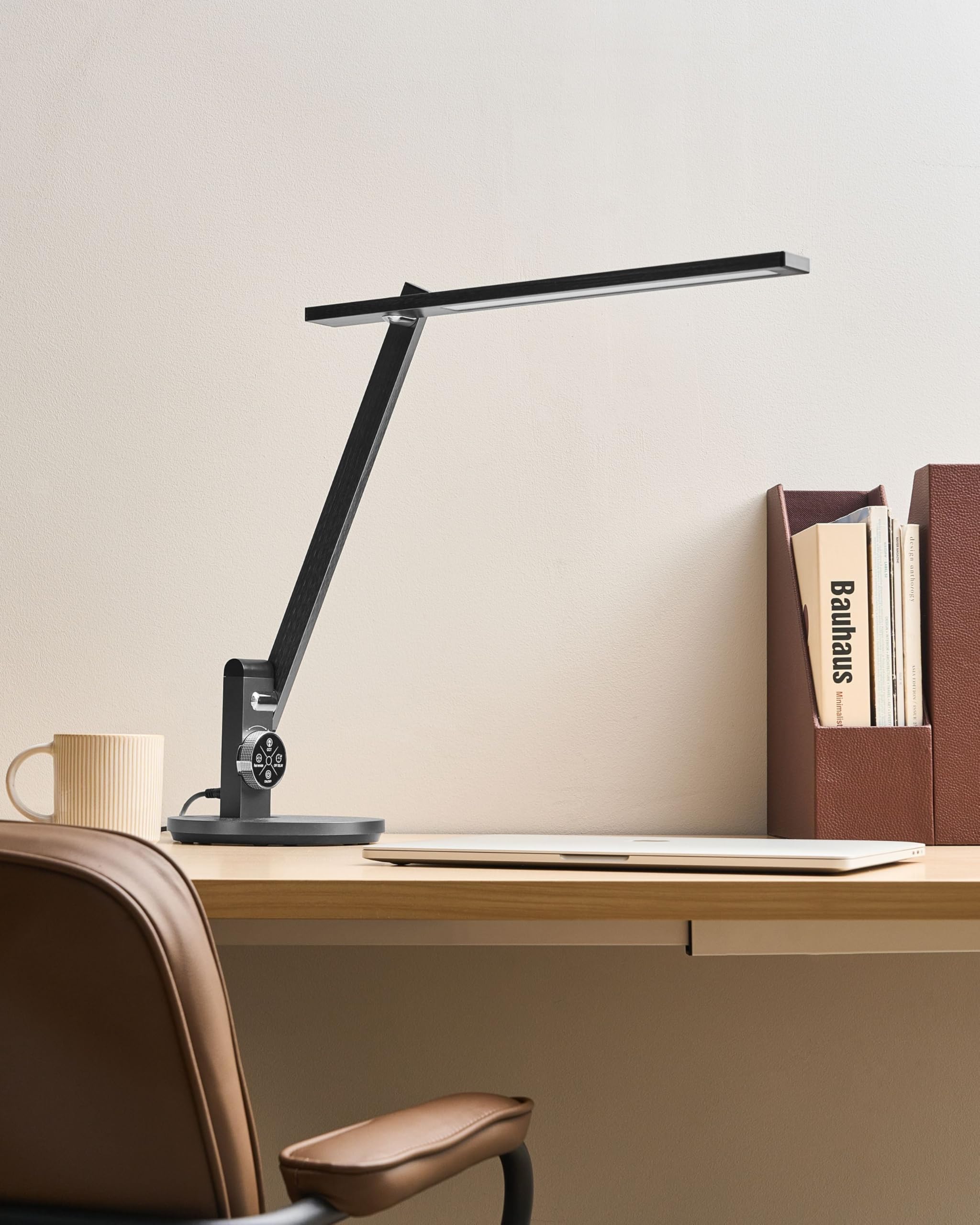 Beliani Schreibtischlampe LED grau verstellbar dimmbar modern für Homeoffice Cetus