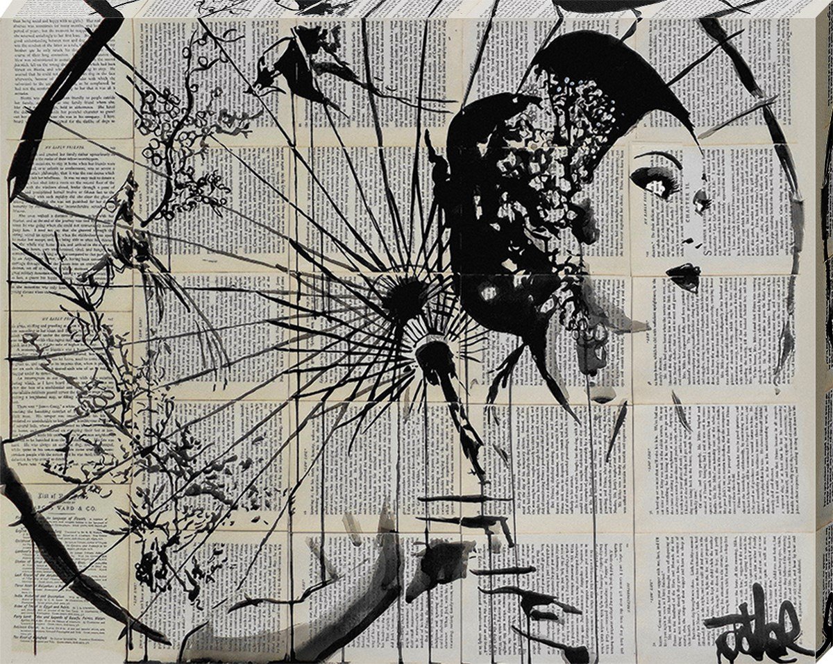 Loui Jover "Blossom" Canvas Print, Cotton, Multi-Colour, 3.20 x 40.00 x 50.00 cm