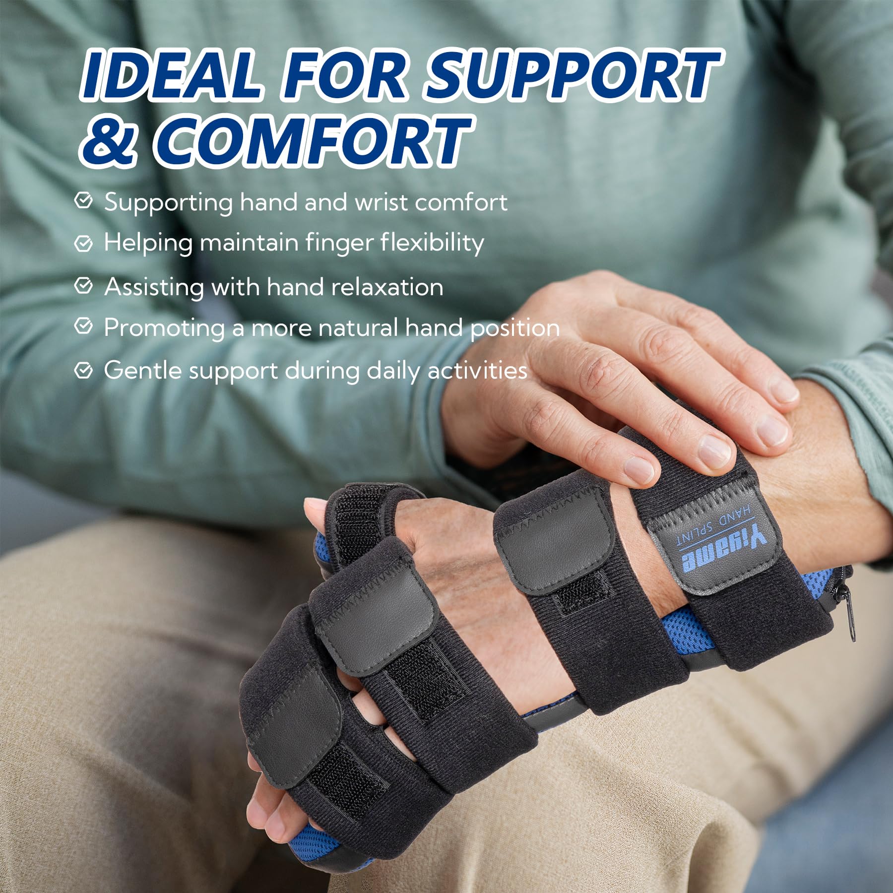 Férula De Mano Con Soporte Para Dedos, Enderezador De Muñeca Y Dedos Para Aliviar La Rigidez, Ajustable Para Mano Izquierda O Derecha, Talla M