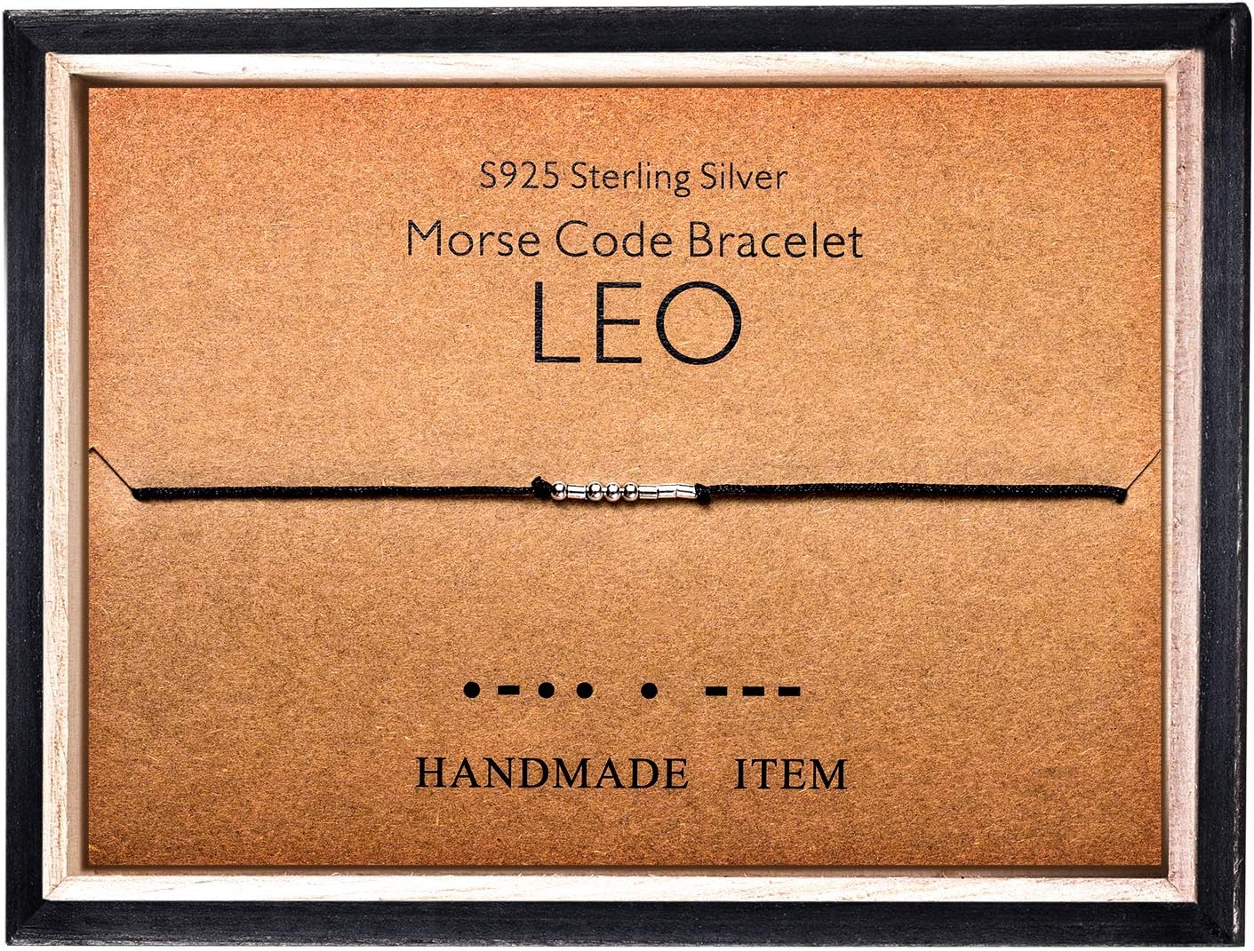 Morse Code Bracelet 925 Sterling Silver Beads on Silk Cord Secret Message LEO Zodiac bracelet Gift Jewelry for her