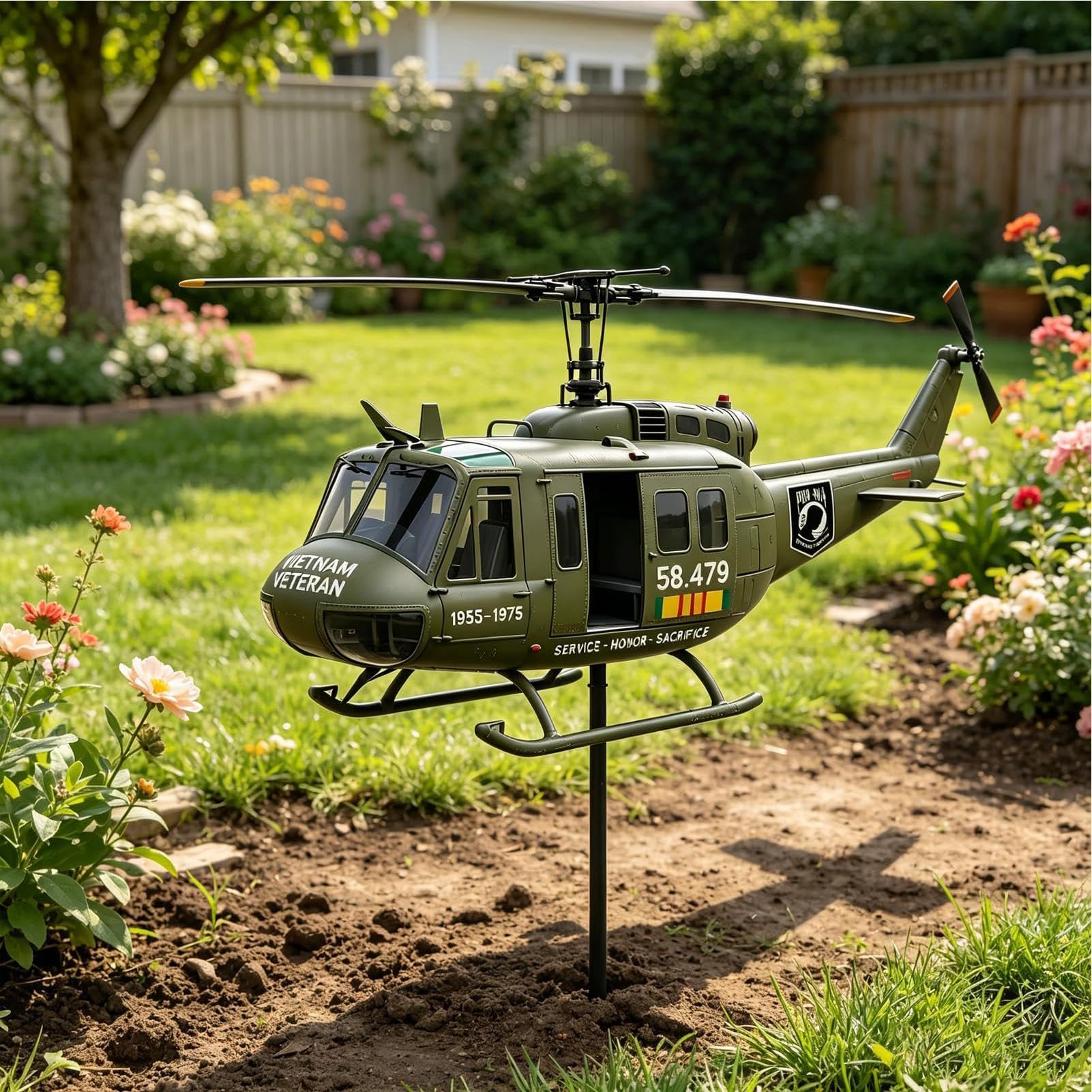 Flugzeug Wetterfahne, Hubschrauber Windspiel, Metall Windspiel Für Hof Und Garten, 3D Windfänger Skulptur Mit Rotierendem Windrad Für Garten, Außenbereich, Rasen, Terrasse, Deck, Hinterhof