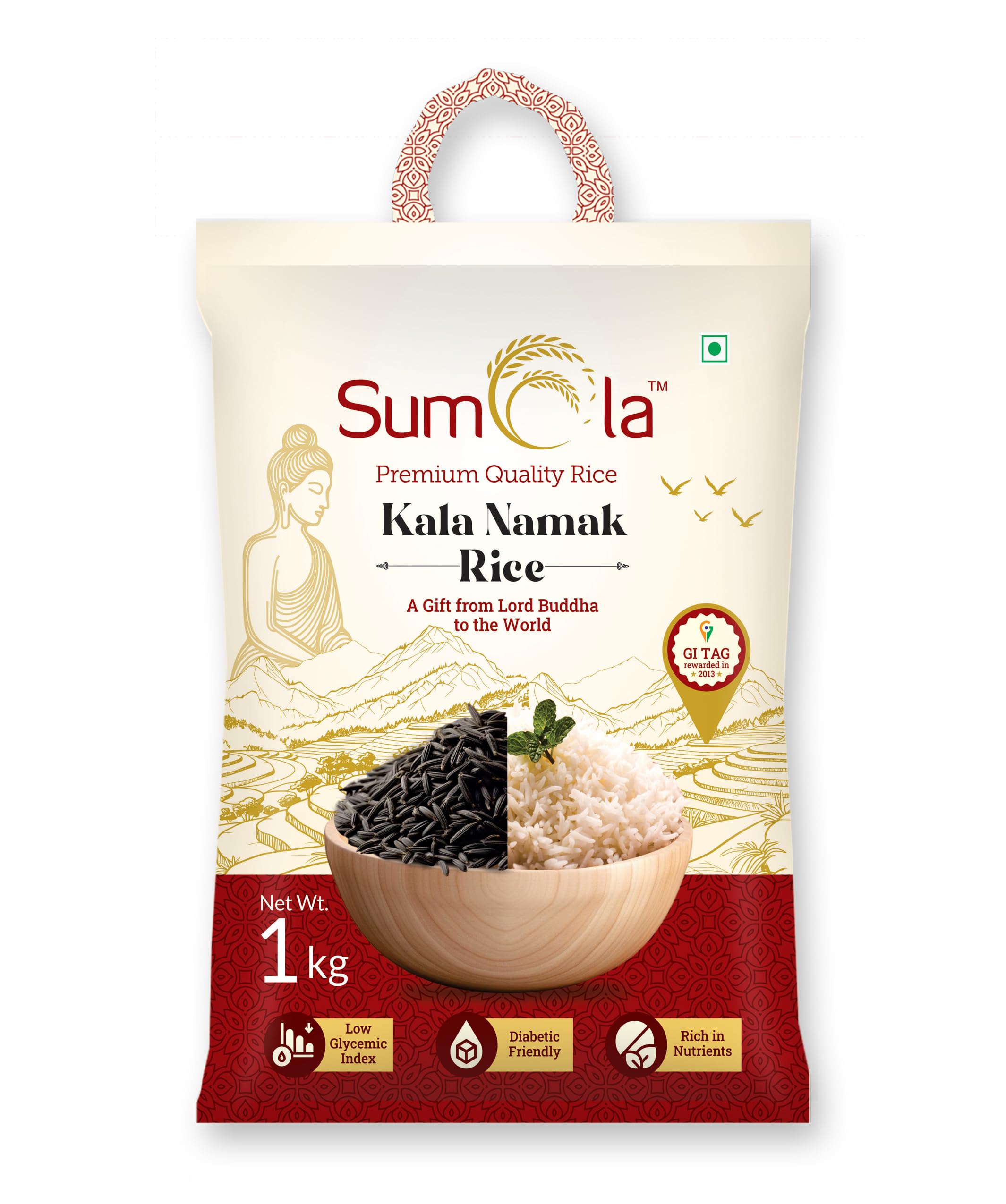 SUMOLA Premium Quality Rice Kala Namak Rice | Unpolished | Buddha Rice | Diabetic Friendly (1 Kg) (B0DGG3QNSQ) Amazon Price History, Amazon Price Tracker