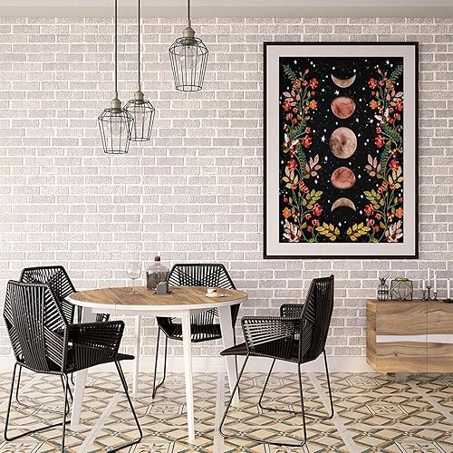 Miniatura 5 de Paquete de 2 kits de pintura de diamantes para adultos, 5D DIY bosque de hongos, gemas de arte redondas con arte de diamante de luna, perfecto para