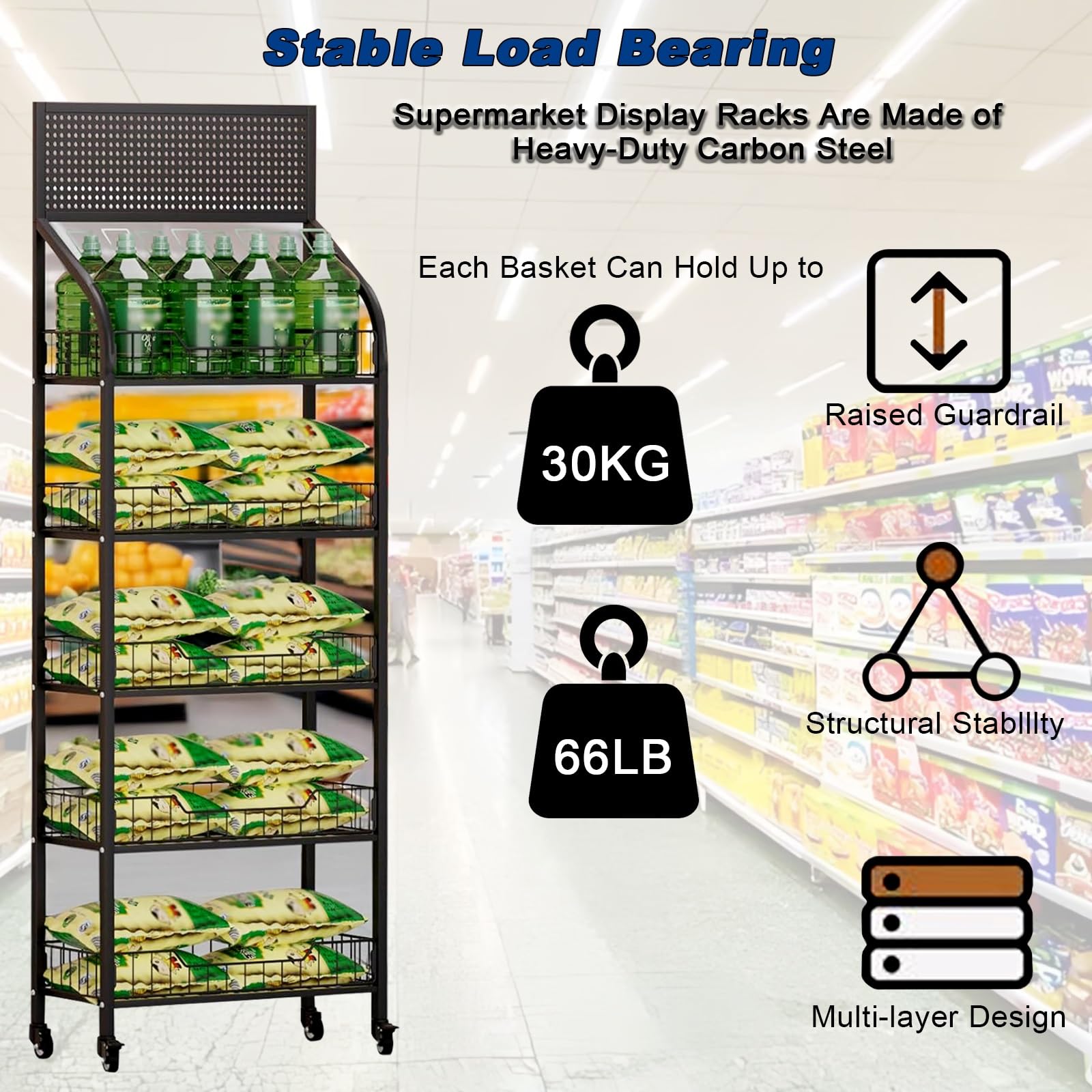 Verkaufs-Snack-Präsentationsständer – Bodenstehender Snack, mobiles Bücherregal, Süßigkeiten-Vitrine für Supermärkte und Geschäfte, ideal für Snacks und Süßwaren-Werbeaktionen