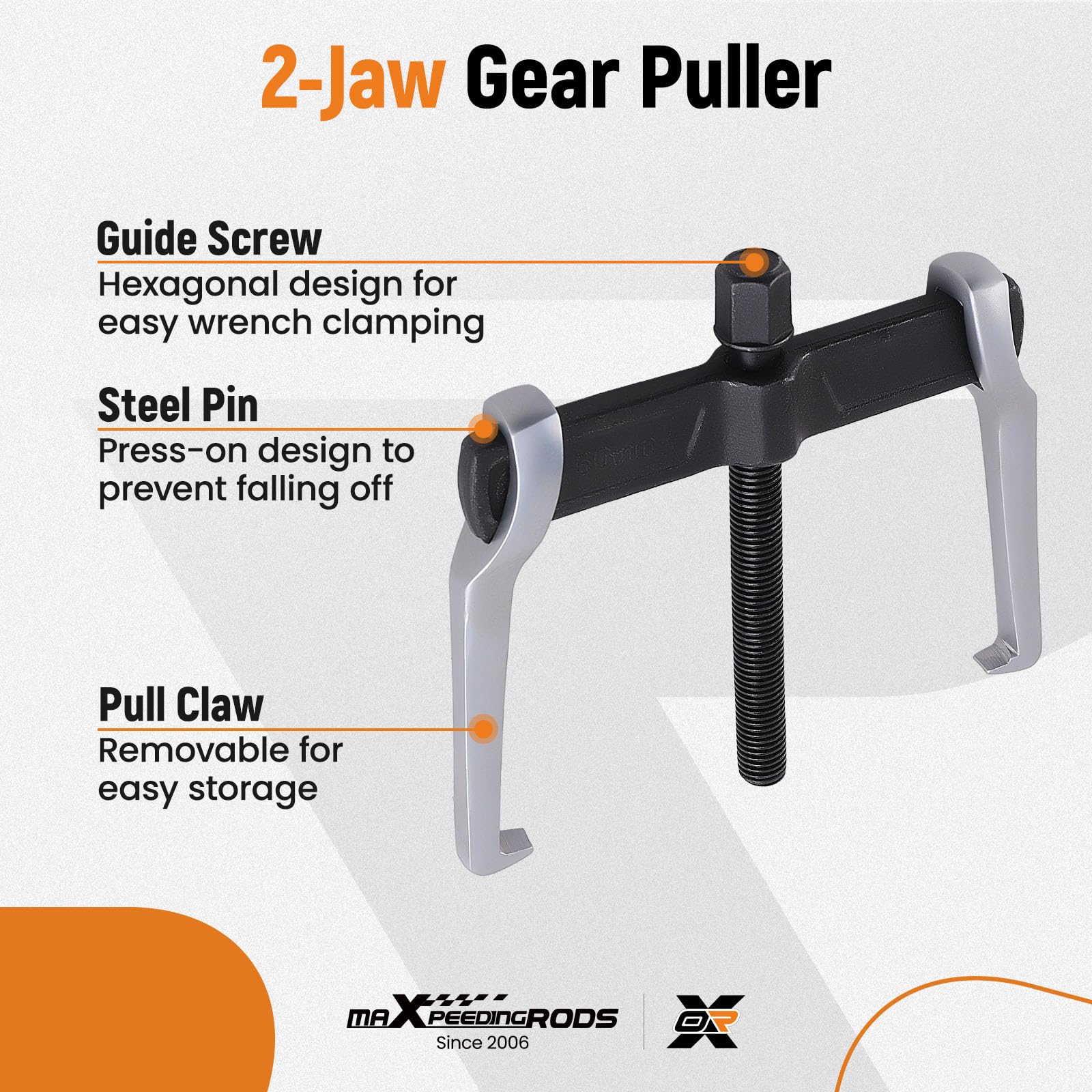 maXpeedingrods Extractor de engranajes de 2 mandíbulas de 10 pulgadas, engranajes de extracción de rodamientos ajustables, externo interno para extracción reversible de poleas, volantes, rodamientos y