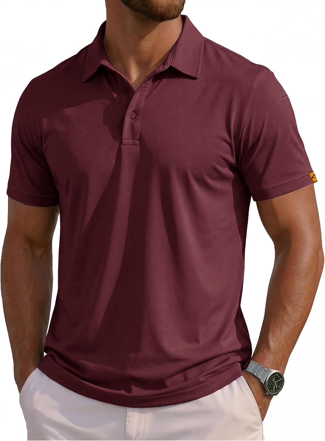 MAGCOMSEN Men's Polo Shirts Short Sleeve Dry Fit Moisture Wicking Golf Polos UPF 50+ Casual Collared T-Shirt