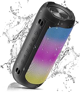 VOSFEEL Bluetooth Speaker Wireless Portable with Gravity Sensor Lights