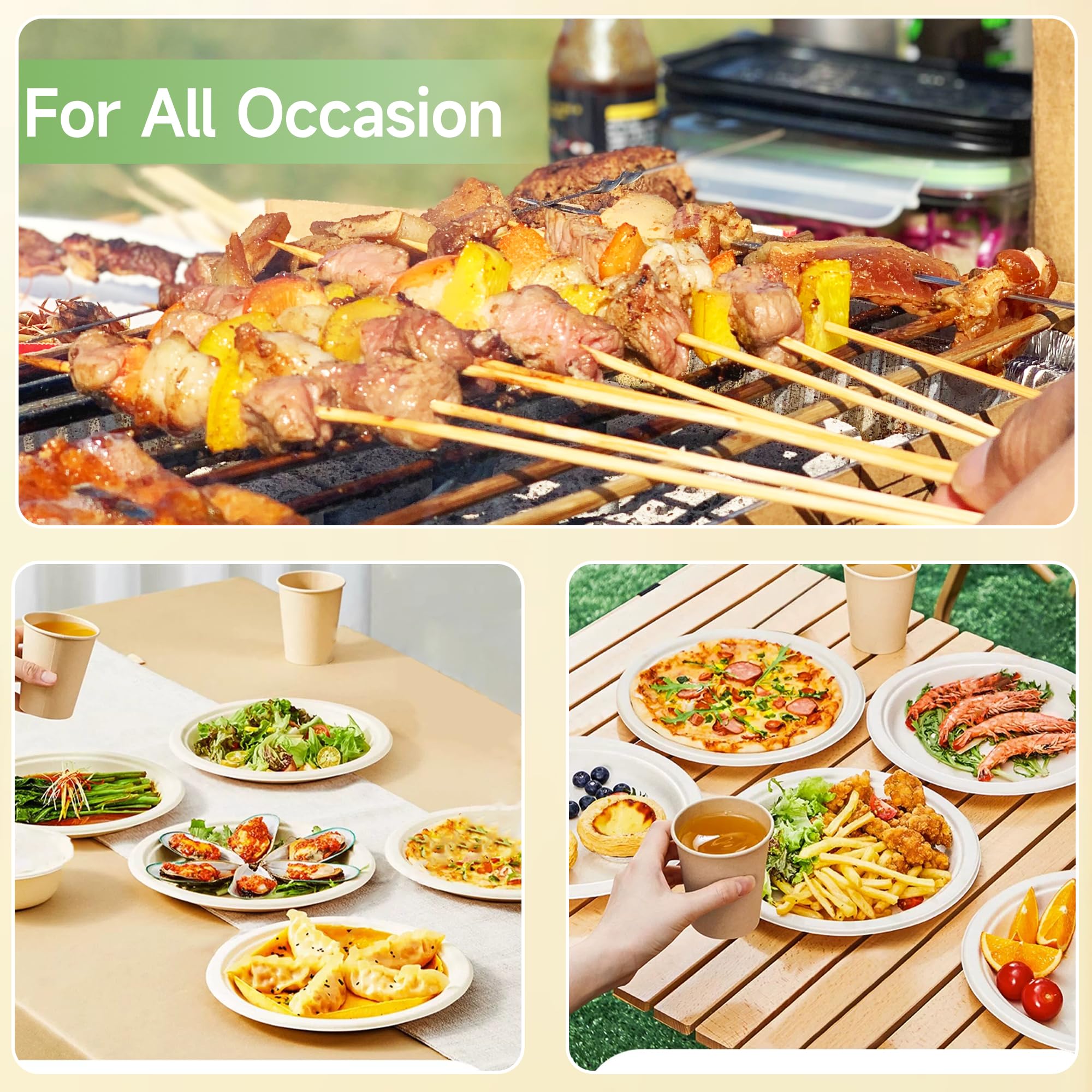 100 Paper Plates - Eco-Friendly & Durable -7