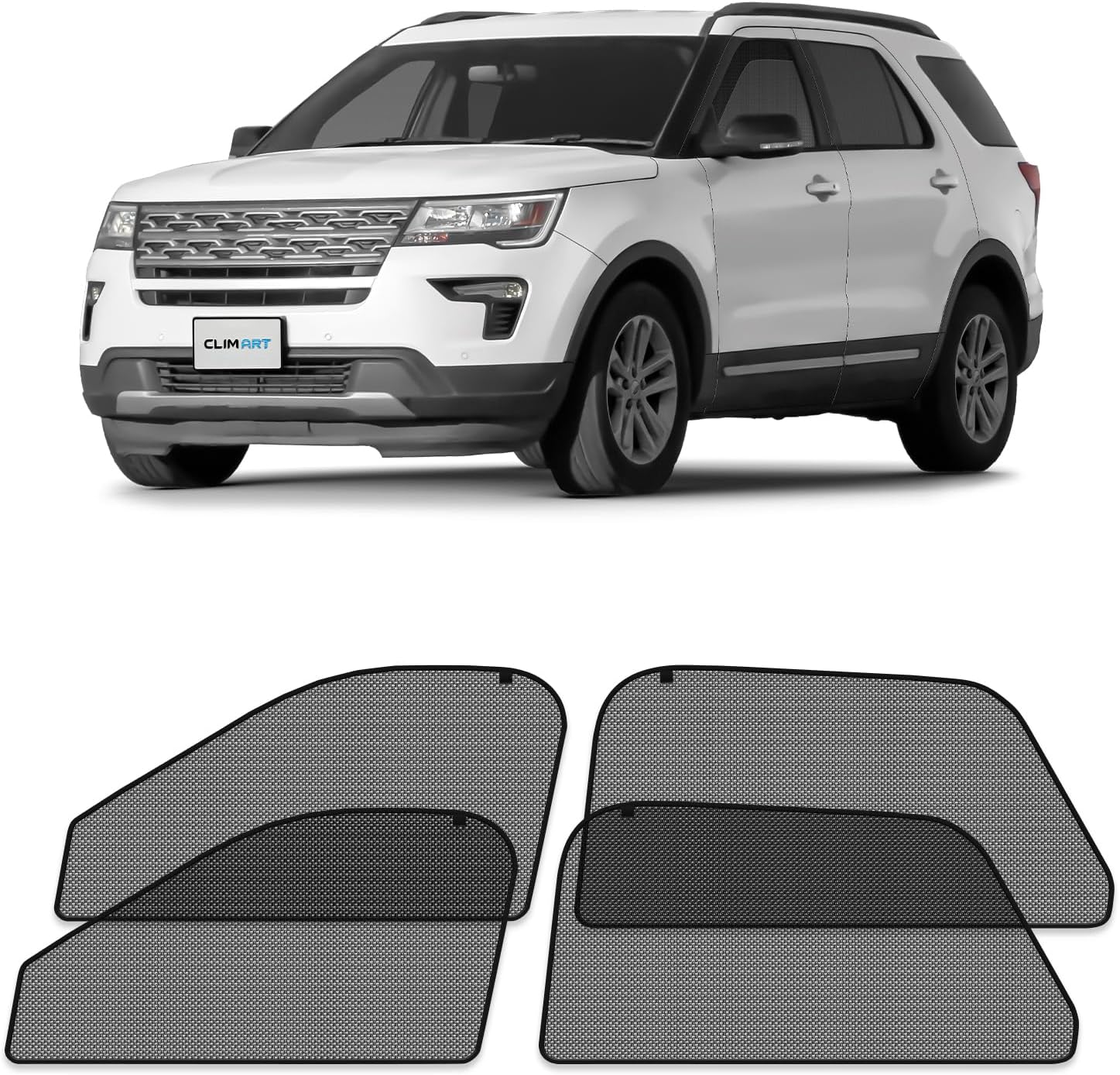CLIM ART Magnetic Car Window Shades for Ford Explorer 2011-2019 Custom-Fit Sun Blocker Curtains, Side Window Covers, Essential Car Accessories for Camping, Baby and Privacy Protection – MS0116