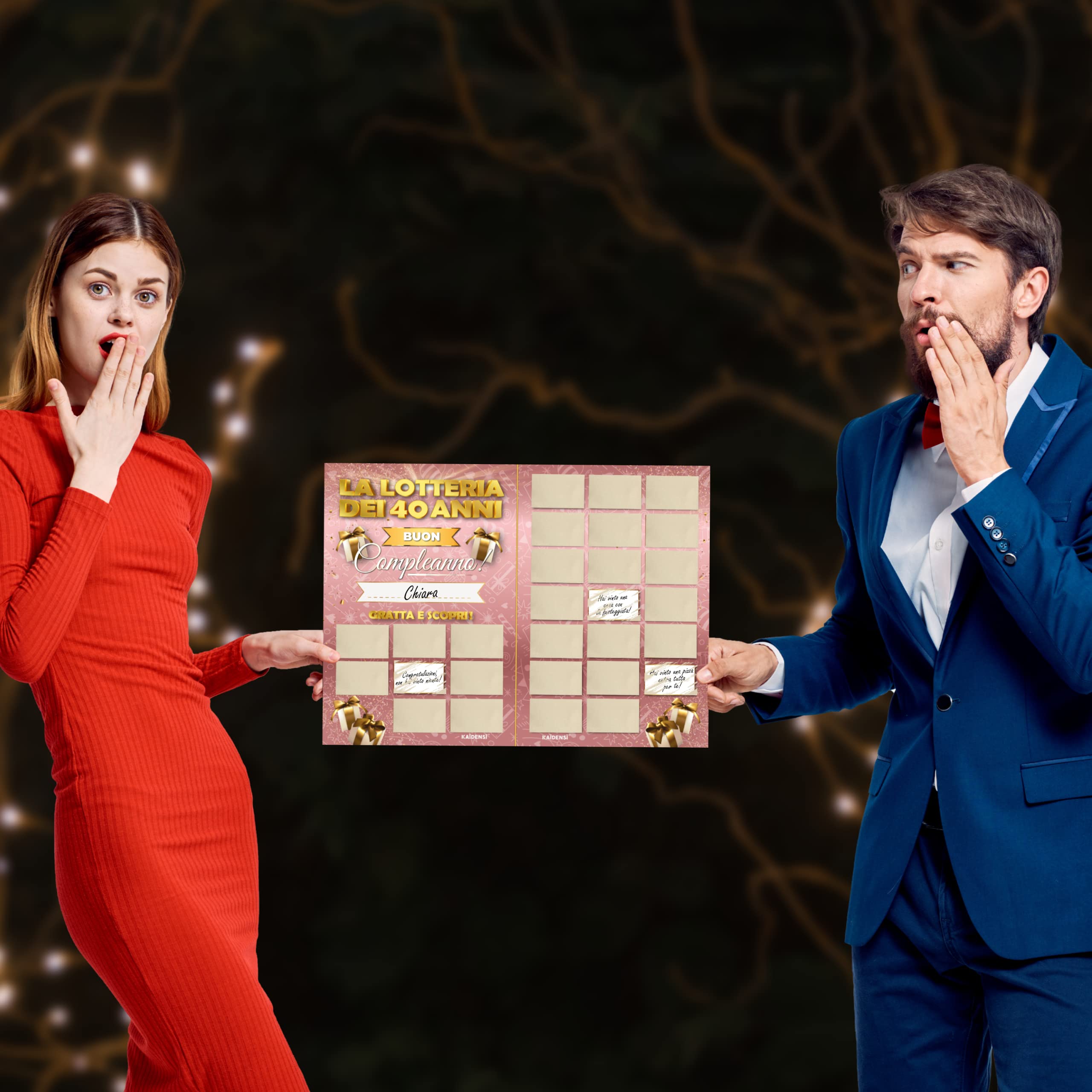 Maxi Gratta e Vinci Personalizzato Gioco Compleanno – Idea Regalo Lotteria del 40enne Versione A3 - Calendario Auguri Grattabile 40 Anni Per Invitati - Regali Divertenti 40 Anni Uomo Donna Originale