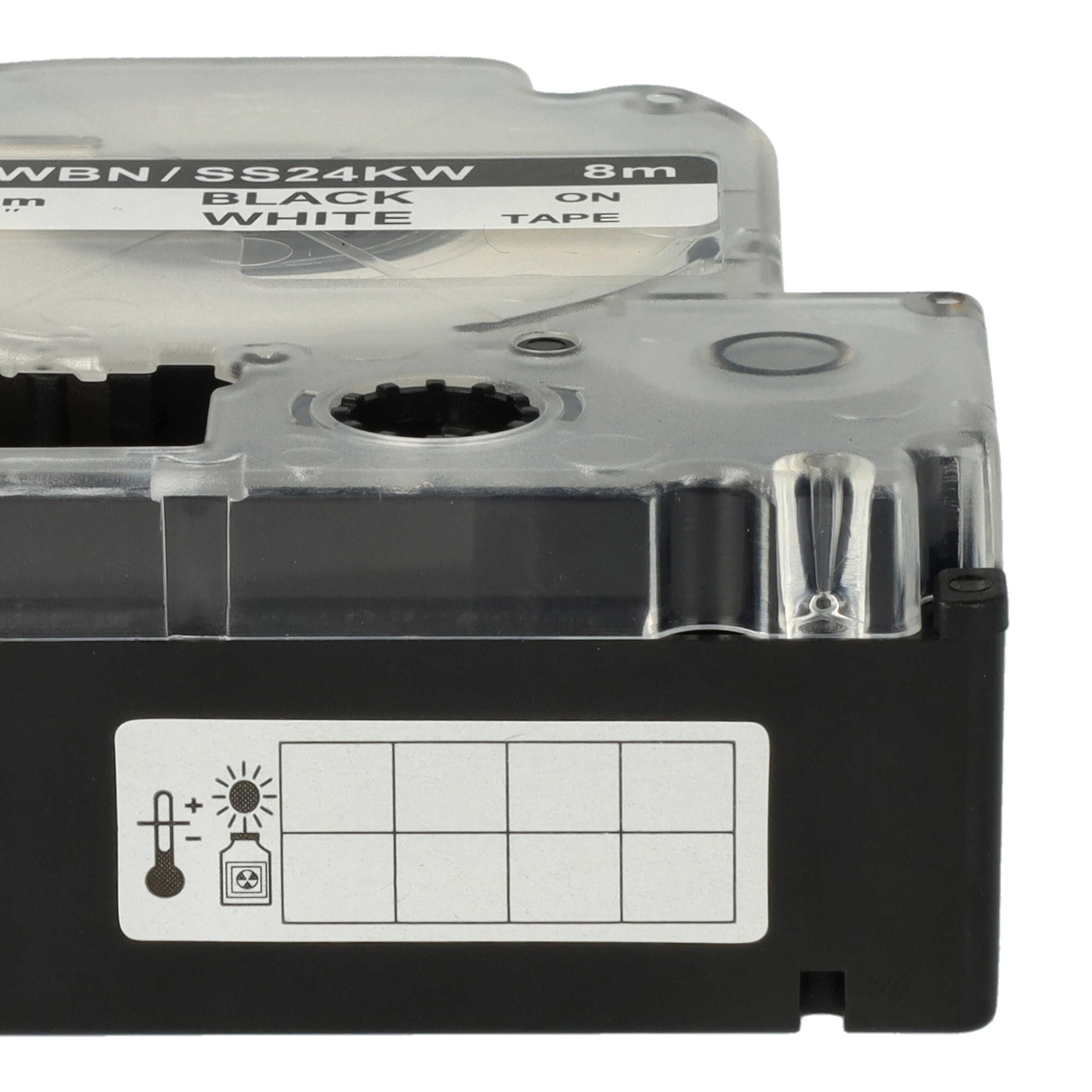 vhbw 50 x zamiennik taśmy do drukarki etykiet Epson LC-6WBN do drukarki etykiet 24 mm, czarny na białym tle