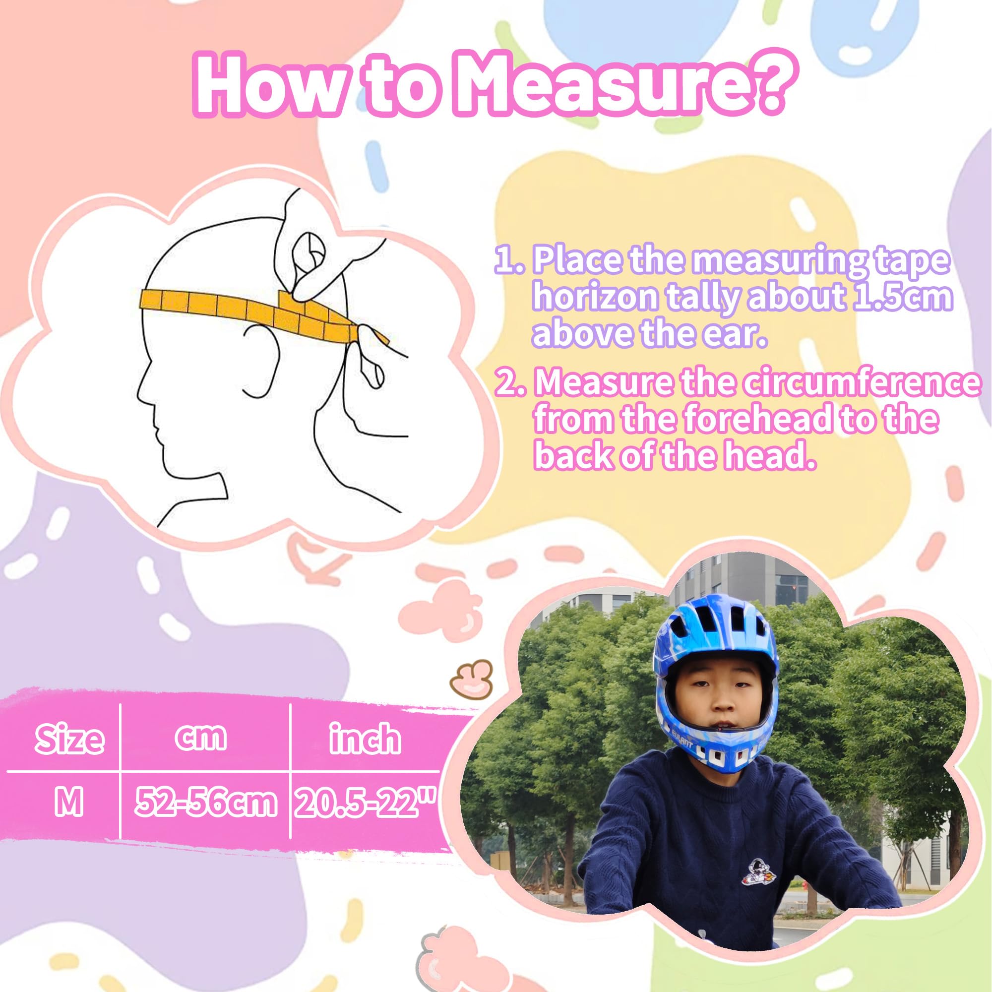 EULANT Kask rowerowy z ochroną podbródka dla młodzieży, dzieci, kask pełnotwarzowy, kask BMX, kask do downhillu, kask integralny, z jednym przyciskiem, ochrona podbródka i regulacja z tyłu