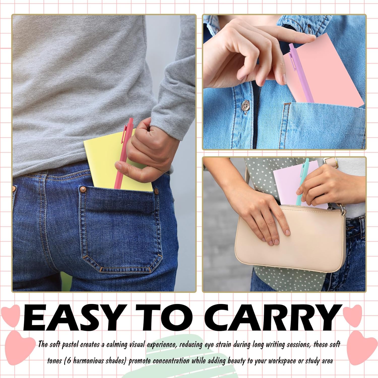 60 Pcs School Pocket Journal Notebook Bulk with Ballpoint Pens Set 3 x 5 Inch Small Mini Cute Notepads Colorful Ruled Lined for Women Writing Office Classroom Study Gift Supplies - Image 5