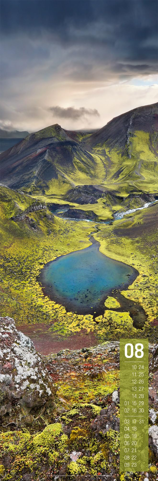 Island Vertikal Kalender 2026: Vertikaler Panorama-Kalender im schlanken Hochformat (33x100 cm) | Für Skandinavien-Fans und Weltreisende