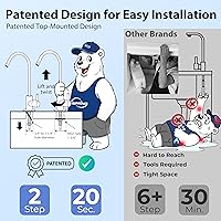 Vista 5 de iSpring RCC7 WQA Filtro de agua potable sistema de ósmosis inversa, de 5 etapas, 75 GPD, certificación con sello de oro