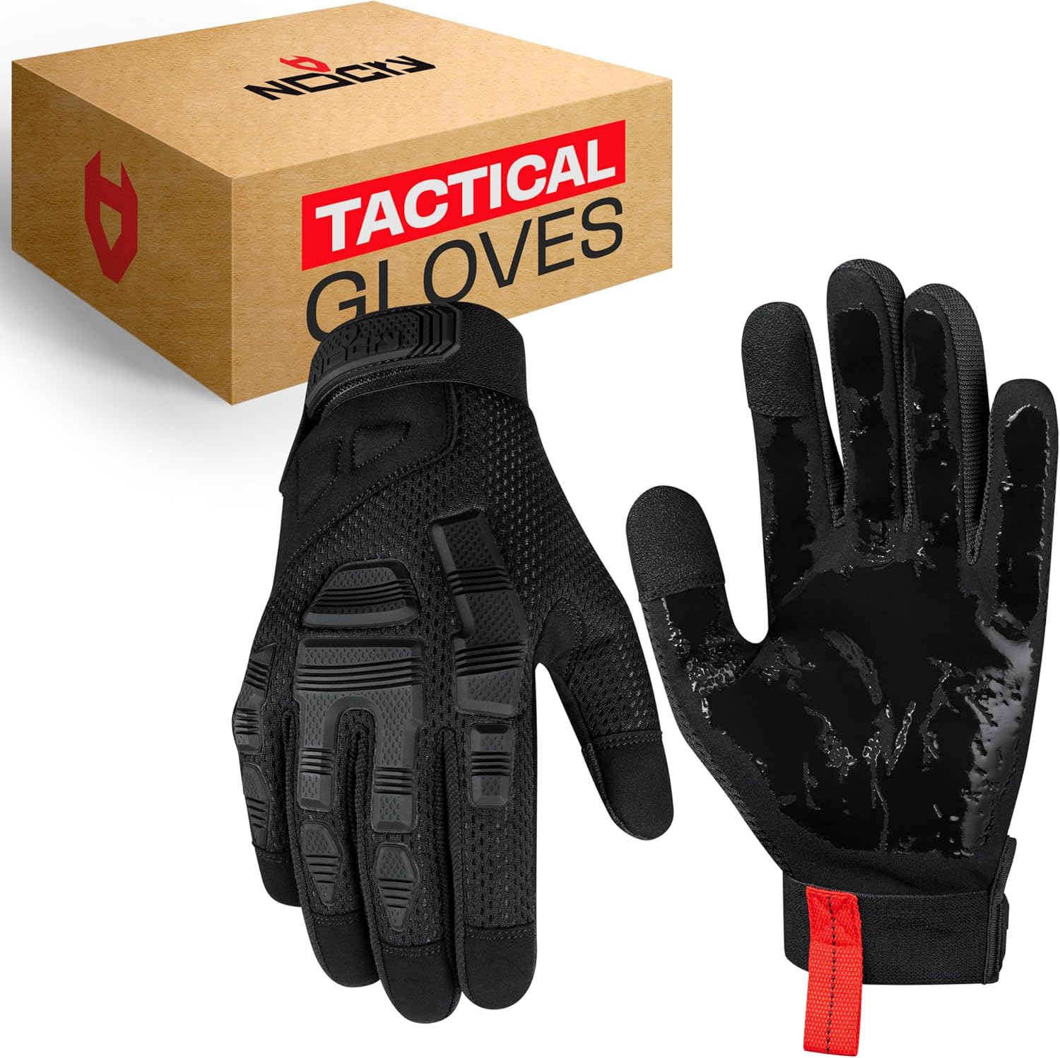 NoCry Mens Tactical Work Gloves Mechanic Gloves with Soft PVC Knuckles, For a Secure Fit and