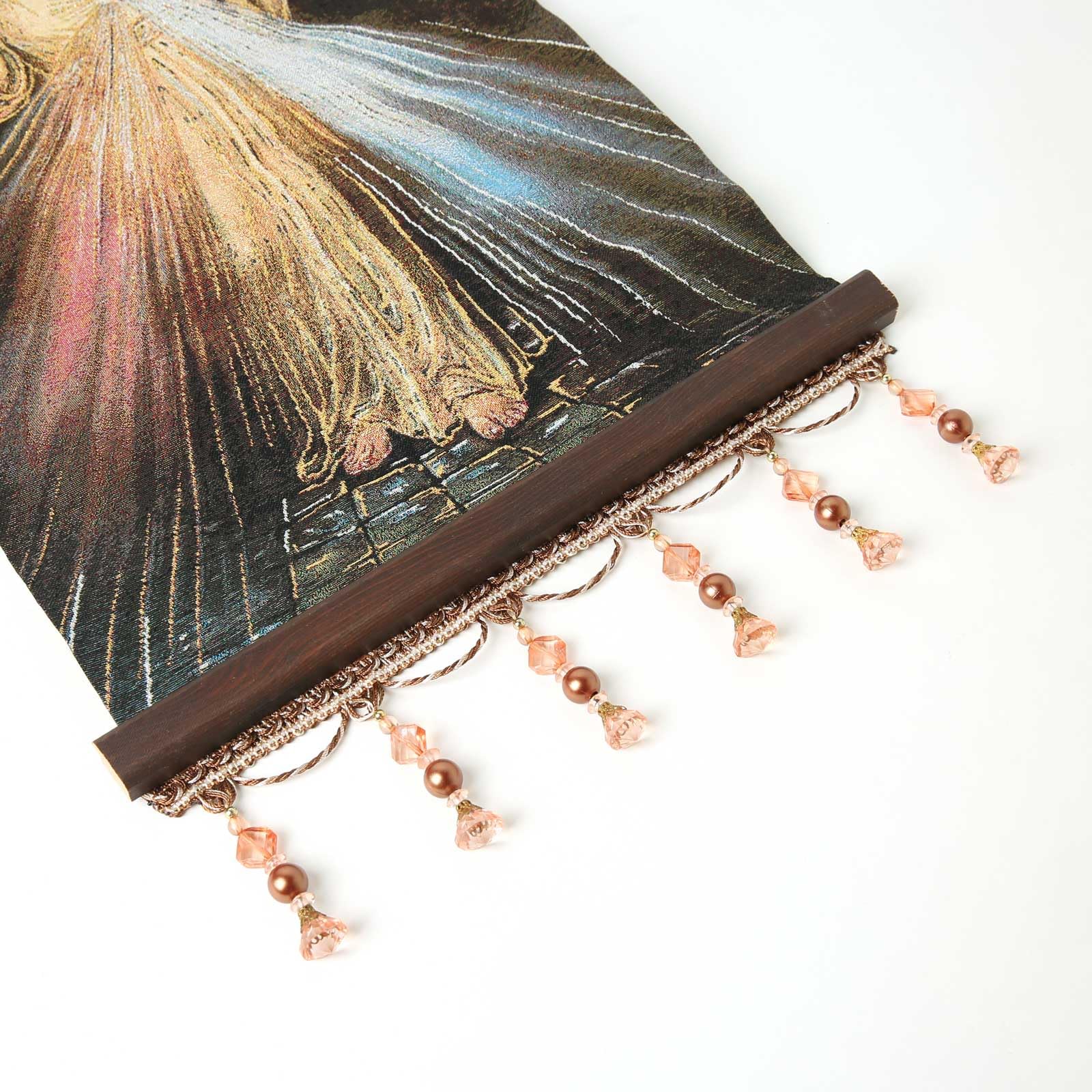 HZMAN Jesus Painting Retro Handmade Weave Wall Art Decor Holy Christ Aesthetic Picture for Living Room Bedroom Wood Framed 17x12 inch - Image 4