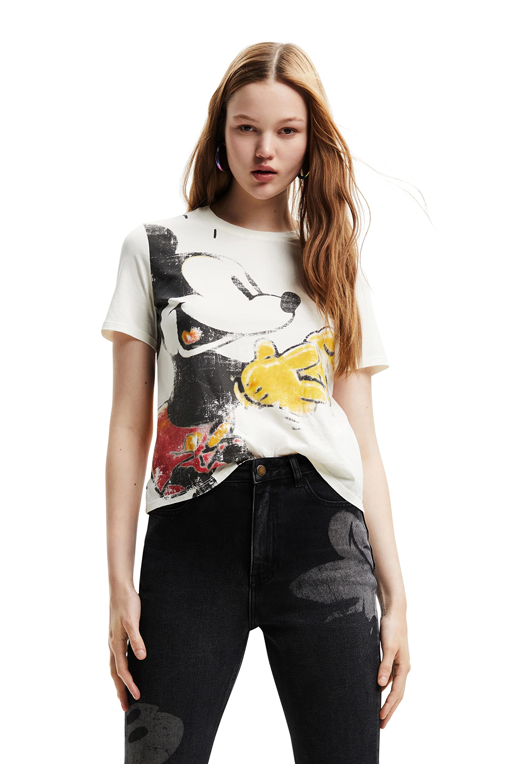 Desigual Women's Short-Sleeved T-Shirt, White, S
