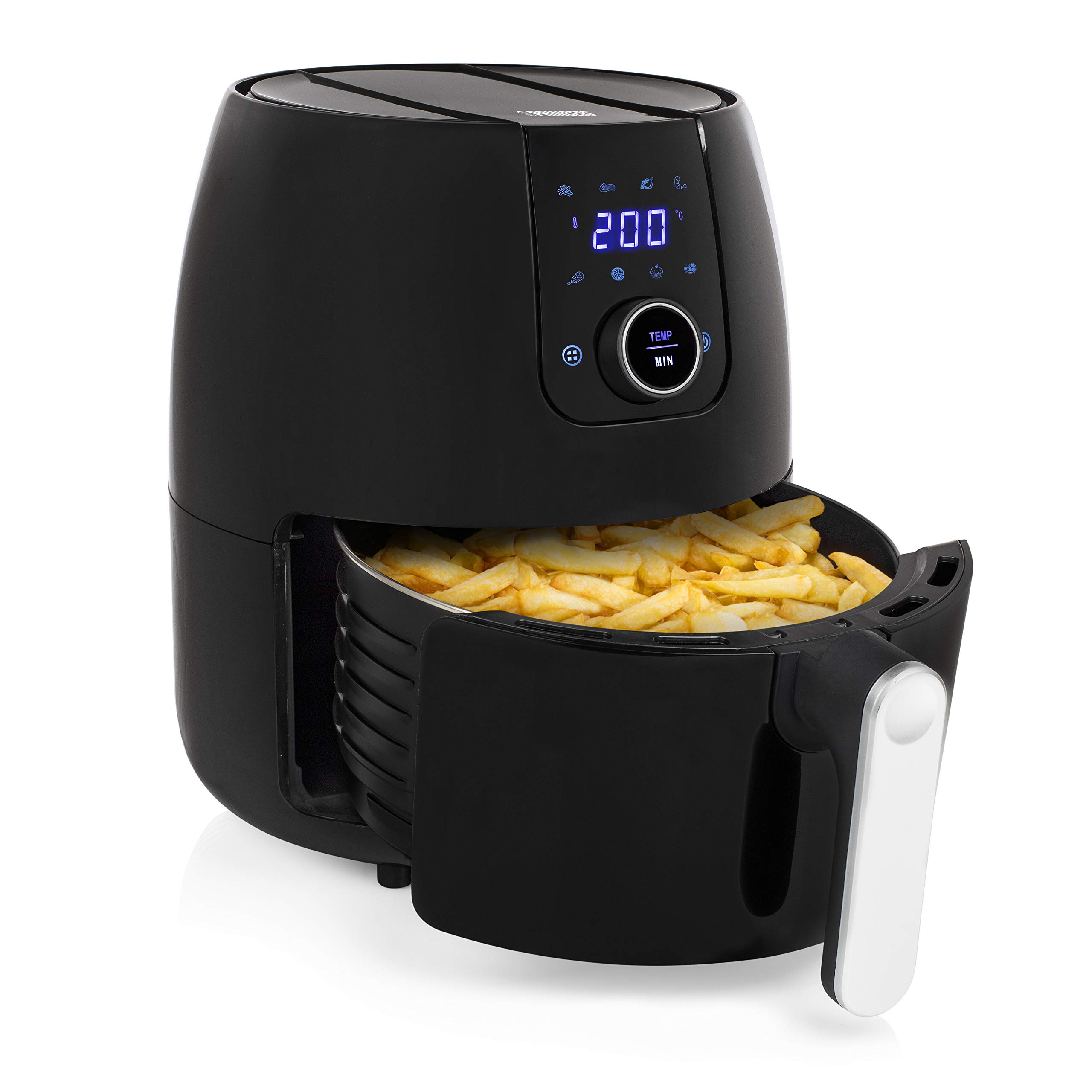 Princess 182025 Digital Aerofryer XXL - Freidora de Aire Caliente Fácil de Limpiar, Capacidad 4.5 Litros, 1500 W, Negro