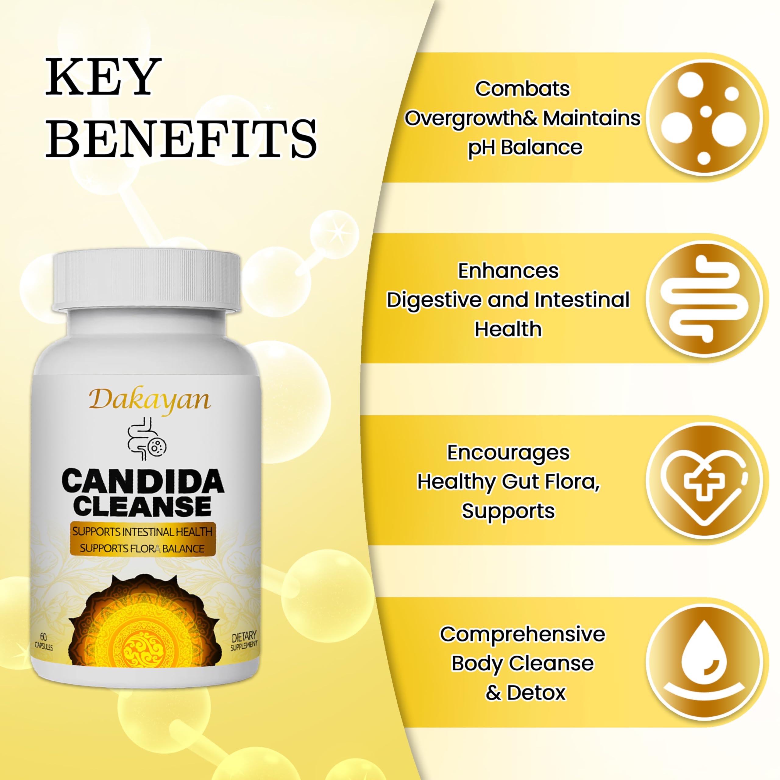 Amazon.com: Advanced Candida Cleanse - Gut Balance Complex with Oregano &  Caprylic Acid,Natural Yeast Overgrowth Support + Digestive Detox Formula,60  Capsules : Health & Household
