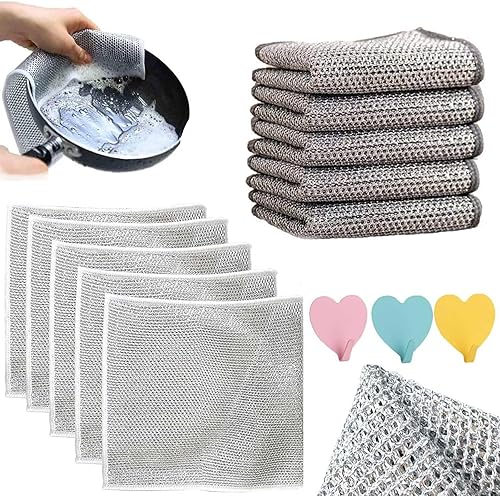 Circularite - Trapo para lavar platos de alambre, almohadillas de limpieza de circularita, trapos de lavado de platos de alambre para cocina húmeda