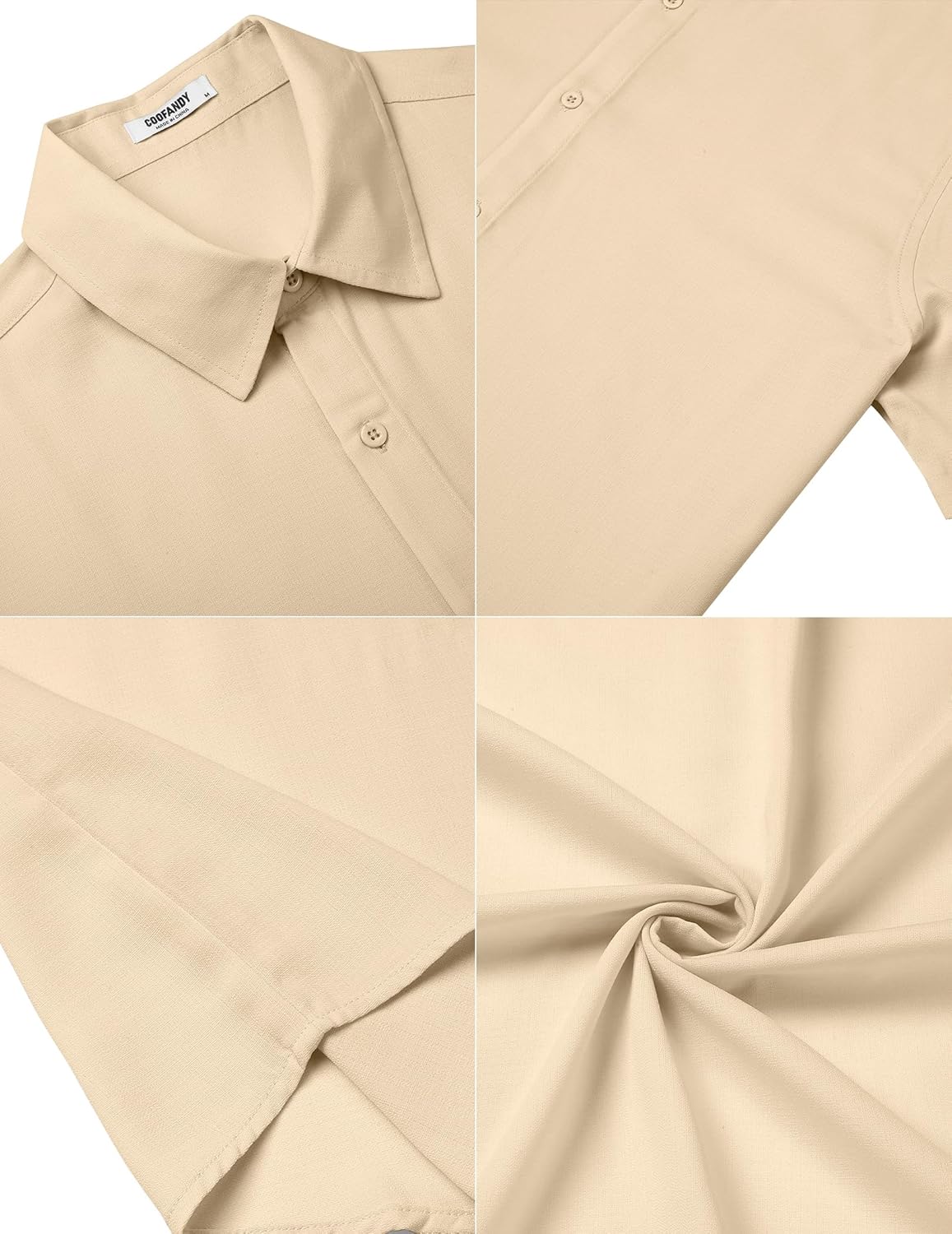 COOFANDY Men's Casual Button Down Short Sleeve Shirts Summer Beach Wedding Shirt Vacation Cotton Shirts - Image 5