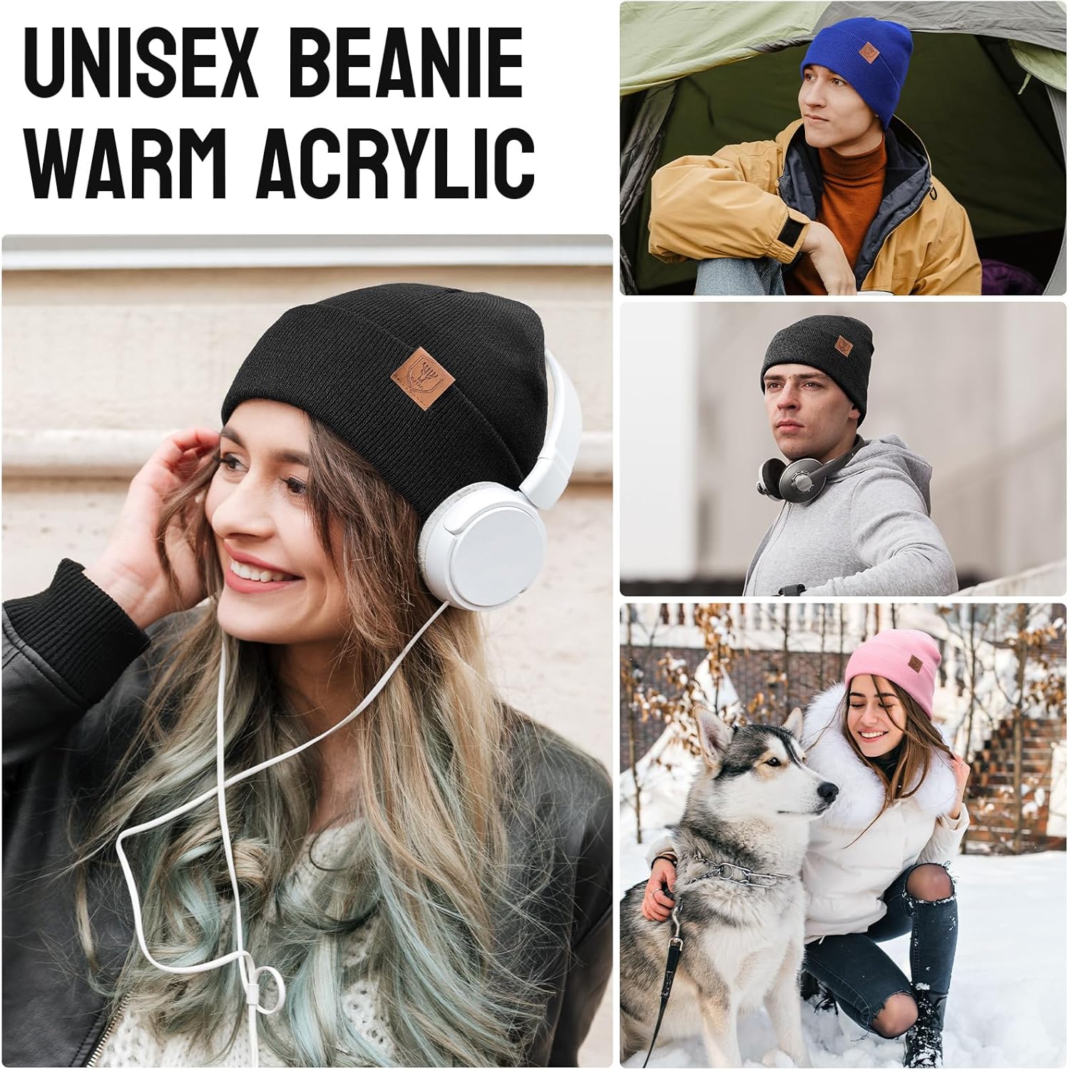 OZERO Knit Beanie Hats Men: Slouchy Cuffed Winter Hats for Women - Warm Skull Caps Cold Ski, Snow, Hunting Beanies - Image 9