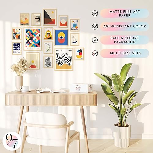 Miniatura 5 de 97 Decor Impresiones artísticas de pared Bauhaus grandes de 11 x 14 pulgadas, decoración abstracta de pared grande, arte moderno de mediados de