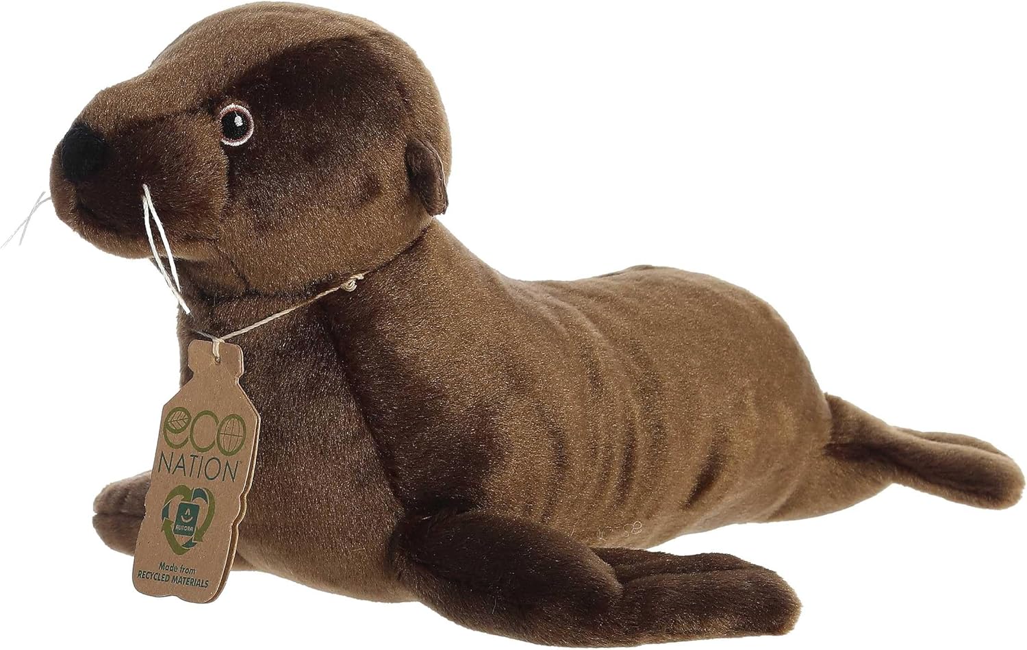 Aurora® Responsibly Made Eco Nation™ Eco Hugs™ Sea Lion Stuffed Animal - Ideal for Playtime Adventures - Perfect for Birthdays or Just Because - Brown 13.5 Inches