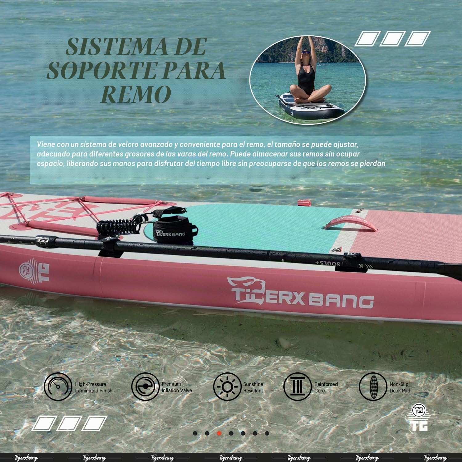 TIGERXBANG Tabla de surf de pie con remo, tabla de surf hinchable, colección Defender Pro