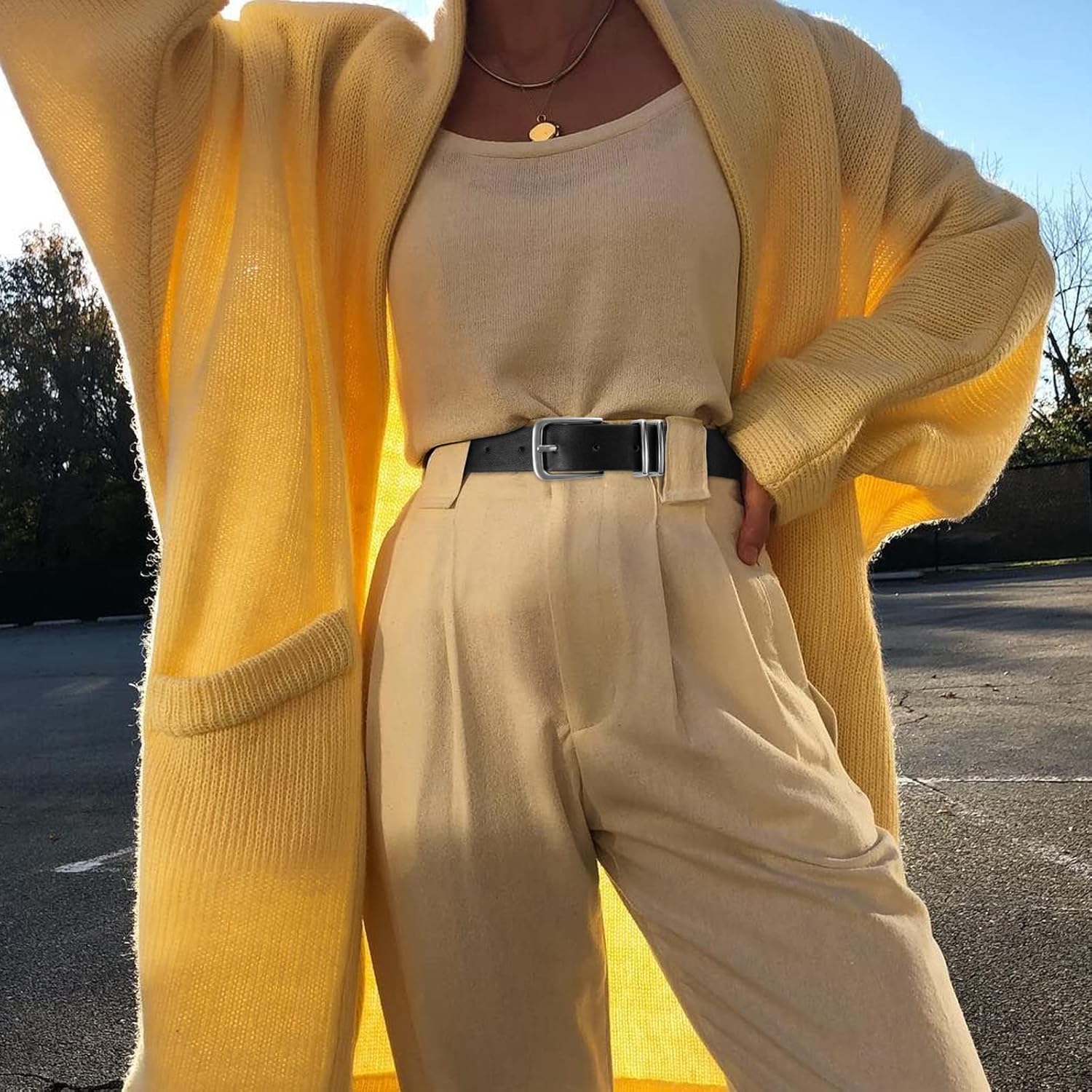 WHIPPY Women Casual Leather Belt for Jeans Pants, Fashion Ladies Waist Dress Belt - Image 4