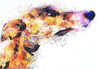 Greyhound Art Print Abstract Decor, Dog Lover Gift for Her Him, Expressive Funny Dog Owner Picture Choice of size 8x10, A4 A3 Wall Art Decor Signed by Oscar Jetson. (a4)