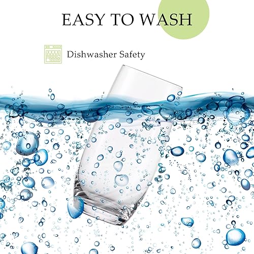 Miniatura 4 de GYRUT Vasos de cristal para beber Juego de 4  Vasos de cristal de 20 onzas de alto, cristalería de agua transparente, vasos de cóctel grandes