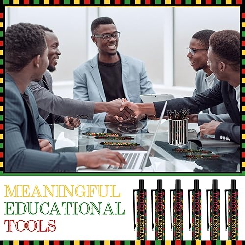 Miniatura 5 de 500 bolígrafos negros del mes de la historia a granel para premios de aula, inspiradores, geométricos, libertad, diversidad, bolígrafo igual,