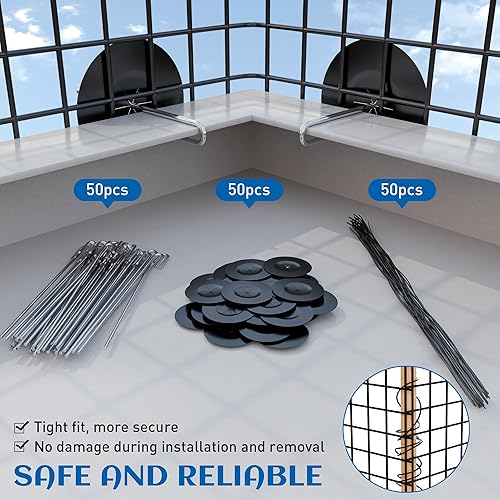 Miniatura 4 de ZeroPone Panel solar de 6 pulgadas x 50 pies, protector de pájaros para paneles solares con 50 sujetadores de acero inoxidable, alambre de