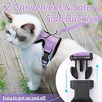 Vista 5 de rabbitgoo Arnés y correa para gatos para caminar, chaleco suave ajustable a prueba de escape para gatos, chaqueta de control fácil transpirable