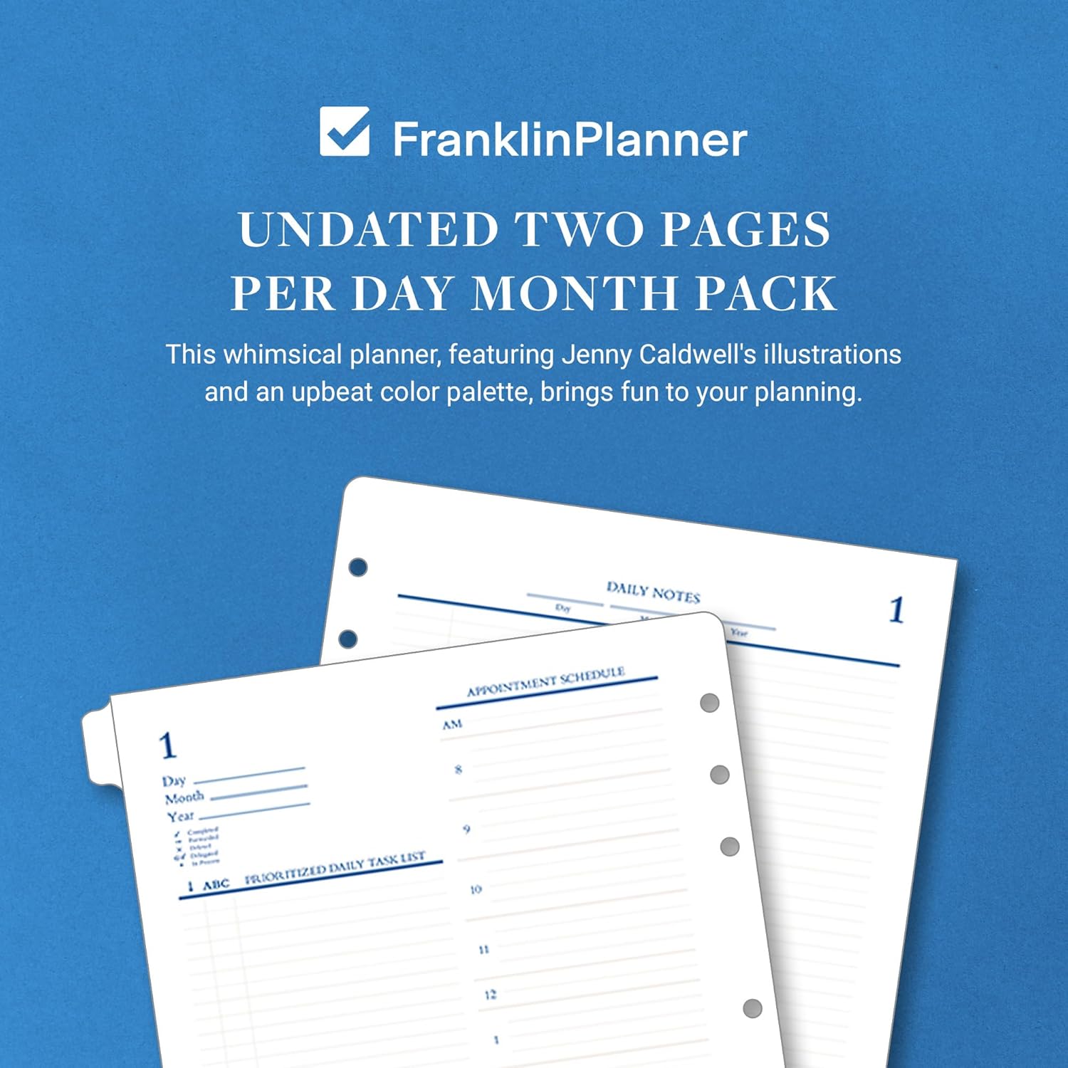 FranklinCovey - 31-Day Undated Planner | Two Pages Per Day - Ring-Bound (Monarch)
