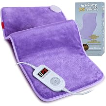 Far Infrared Heating Pad 2-3 Inches Deep Tissue Heat & 4H Long Lasting Pain Relief for Back Neck Shoulders - Soft and Warmth Electric Pad for Women Sit All Day
