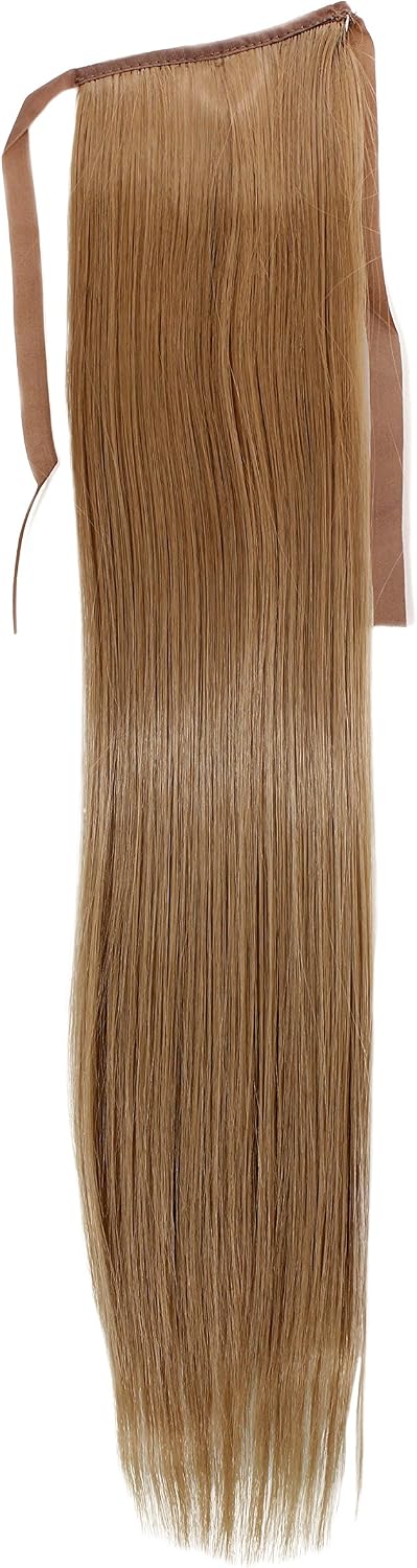 WIG ME UP - YZF-TS18-22 Hairpiece Pontail Pigtail extension slim light straight comb and ribbon medium blond 18inch