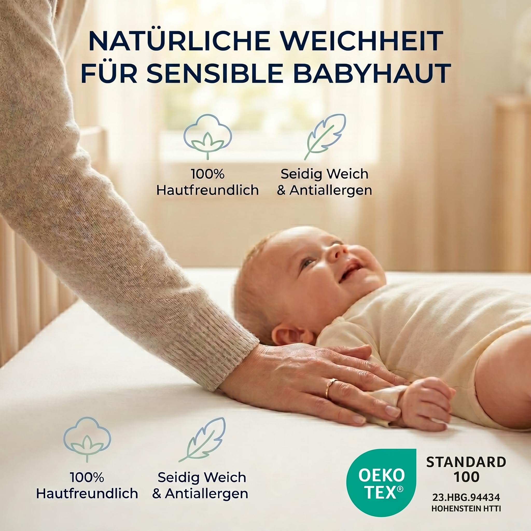 Matratzenschoner 70x140 Baby wasserdicht atmungsaktiv Tencel 2in1 Laken | 2in1 Baby Matratzenschoner 70x140 wasserdicht. Direkt beschlafbar ohne Laken. Faltenfreie Kinderbett Unterlage (bis 13cm).